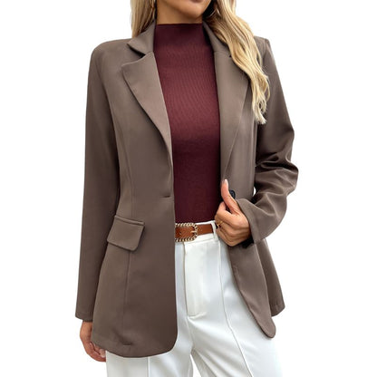 Buttoned Lapel Blazer