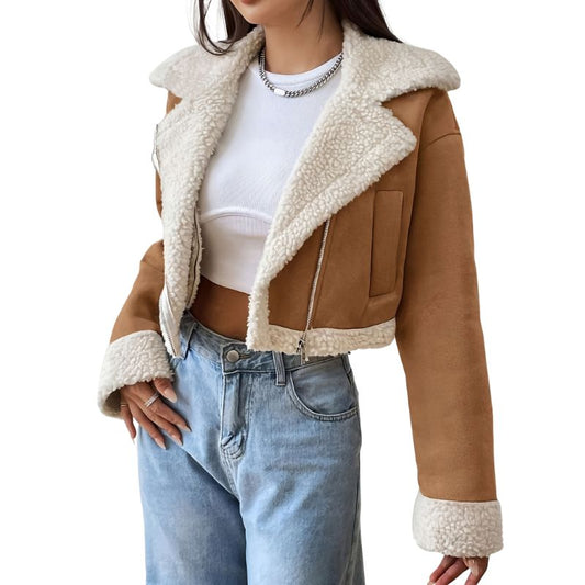 Fleece-Lined Biker Jacket