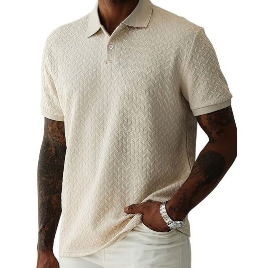 Knit Short-Sleeve Polo Shirt