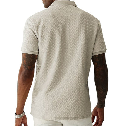 Knit Short-Sleeve Polo Shirt